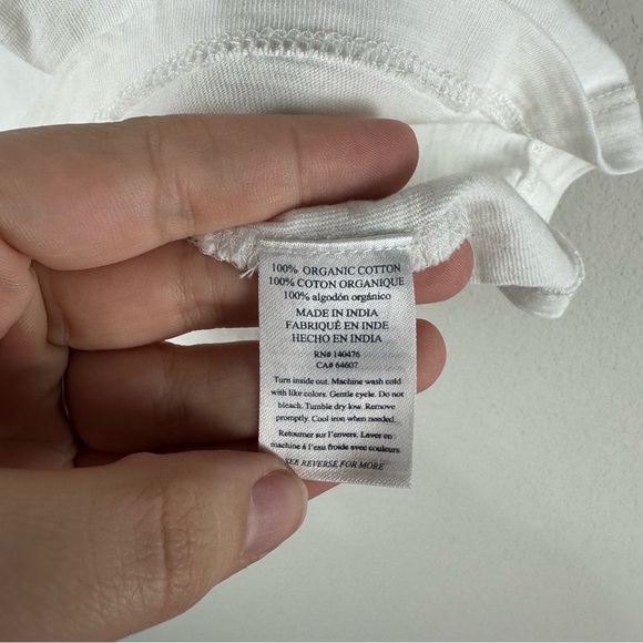 Faherty White Sunwashed 100% Organic Cotton Crew Short Sleeve Tee Size Small - Picture 4 of 6